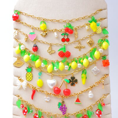 Set di 7 collane in acciaio inossidabile con espositore - PR-COLLIER55