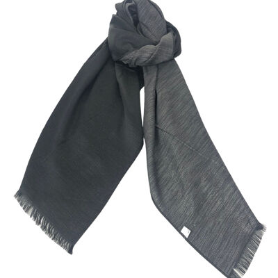 Foulard dégradé à effet chiné et franges fines