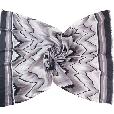 Scarf with zigzag pattern and graphic borders