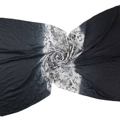 Scarf with a faded effect and discreet paisley patterns