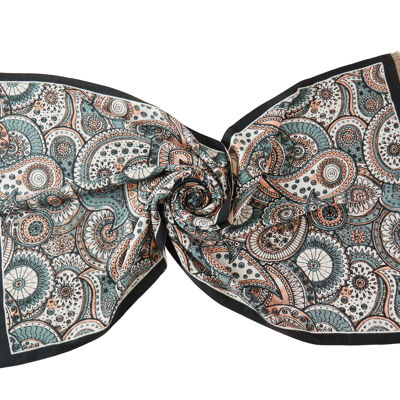 Paisley patterned scarf with framed border