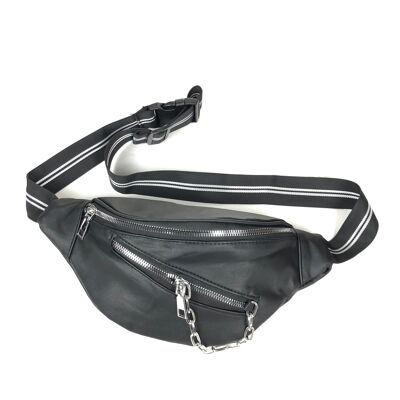 Sac banane à fermetures zippées et chaîne décorative