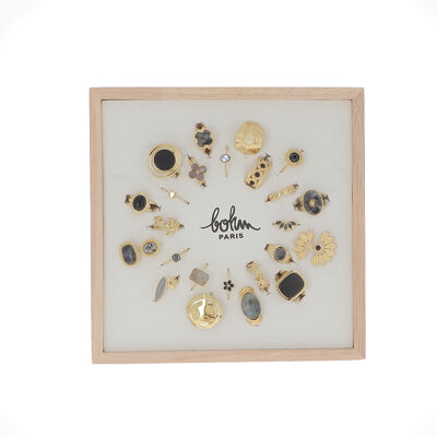 Kit de 24 bagues - doré noir - PRESENTOIR OFFERT