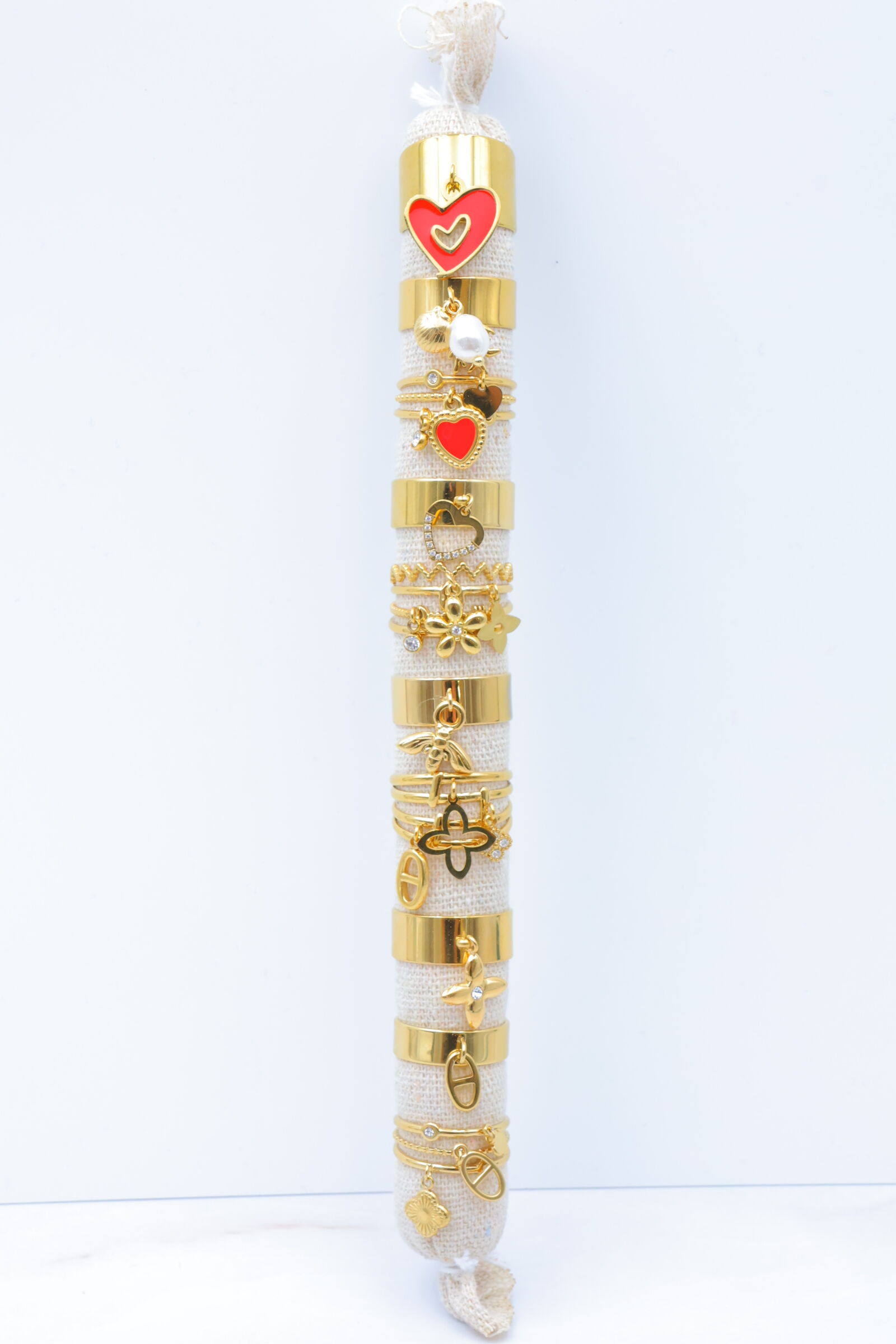 Set mit 10 Edelstahlringen mit Kissen - PR-BAGUE54