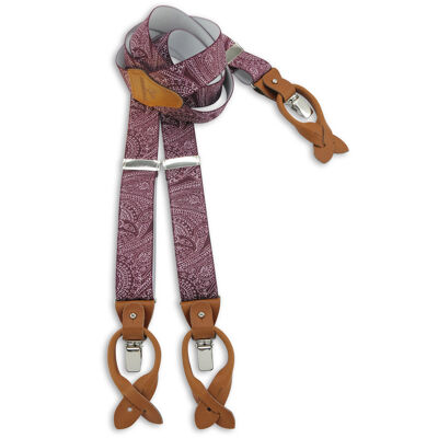 Sir Redman suspenders Paisley Sketch mauve