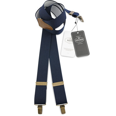 Sir Redman WORK suspenders navy blue elastic