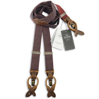 Sir Redman WORK suspenders burgundy denim