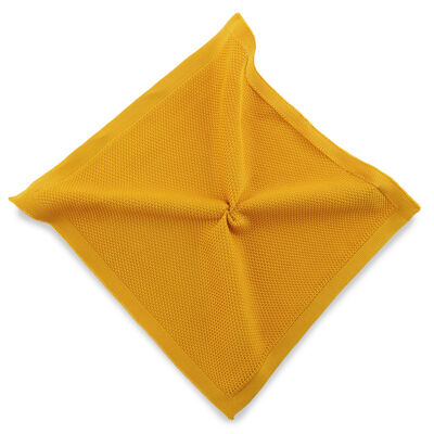 Sir Redman knitted pocket square ochre