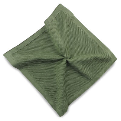Sir Redman knitted pocket square moss green