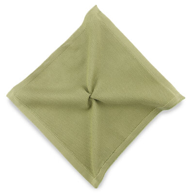 Sir Redman knitted pocket square Lily Green