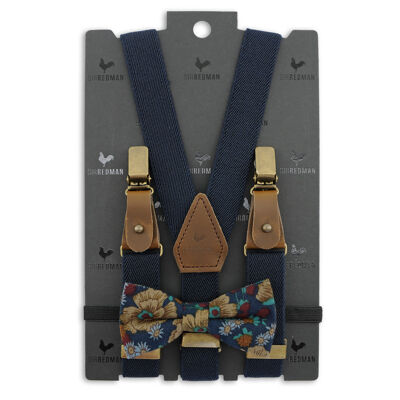 Sir Redman kids suspenders combi pack Retro Ranonkel blue