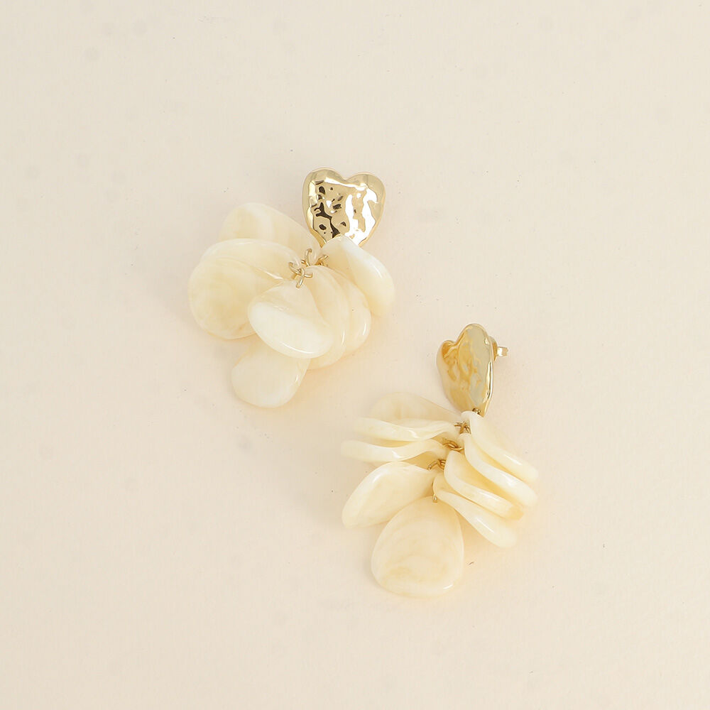 Dangle earrings - heart and acetate dangles