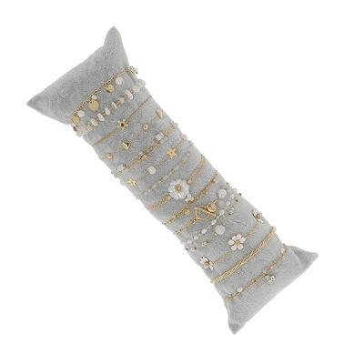 Kit de 15 pulseras - oro blanco - expositor incluido
