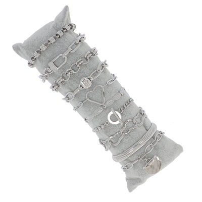 Kit de 10 pulseras - rodio - expositor gratuito