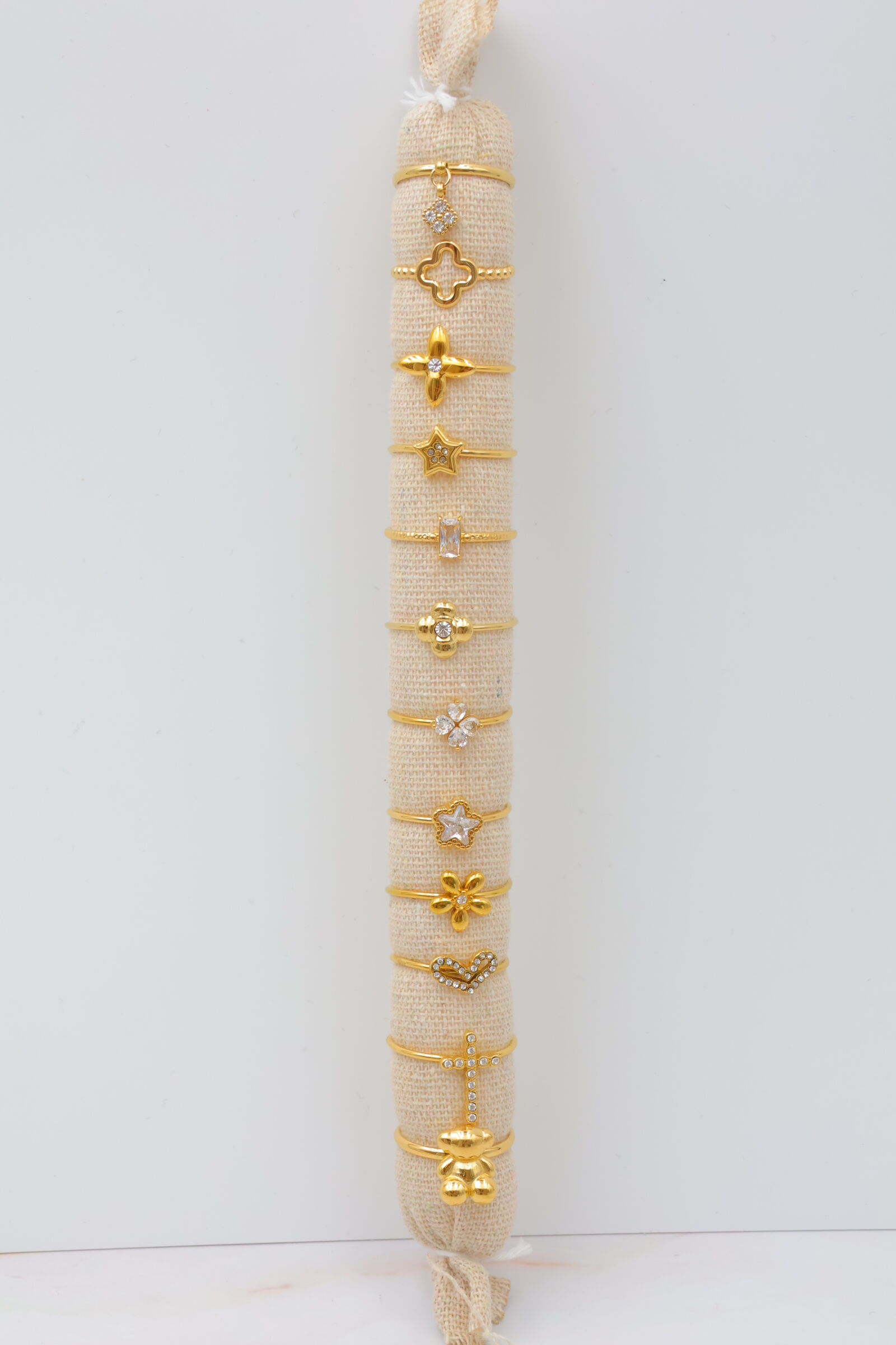 Set mit 12 Edelstahlringen mit Kissen - PR-BAGUE62