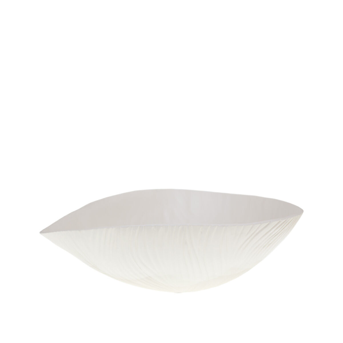 Matte beige ceramic salad bowl 38.5x29x14.5cm