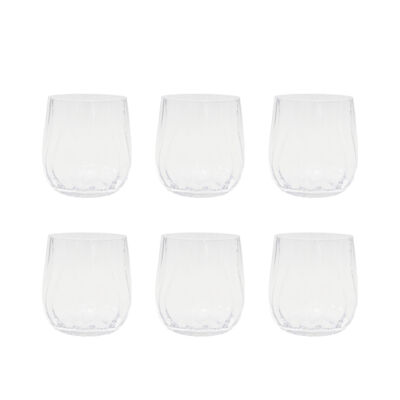 Vasos de agua con forma de ola - Juego de 6