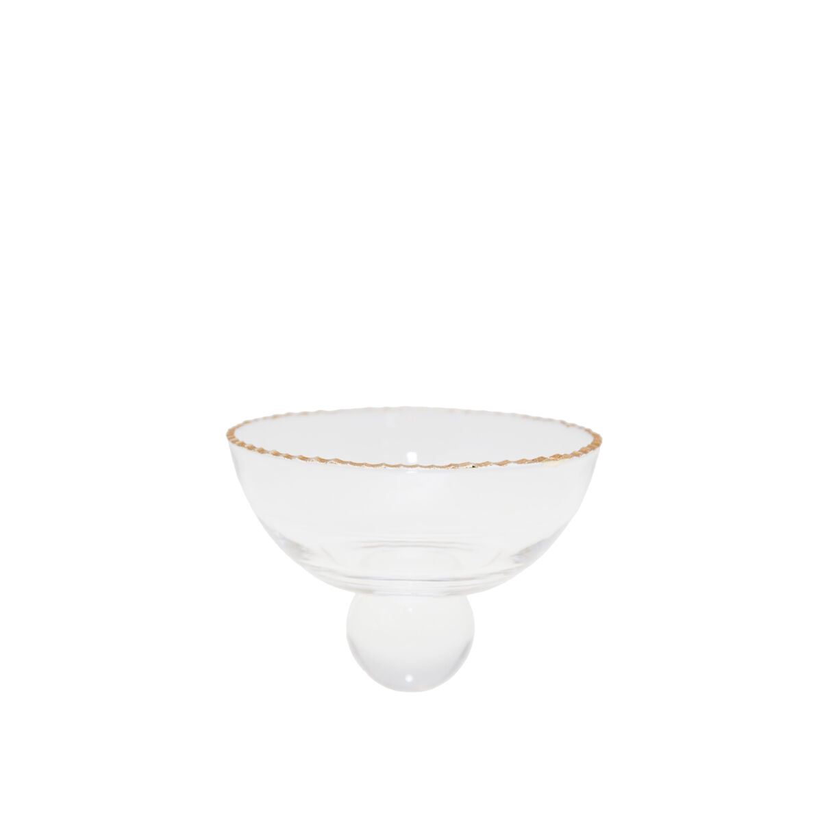 Ciotola con bordo dorato su base rotonda 14x14x0.5 cm