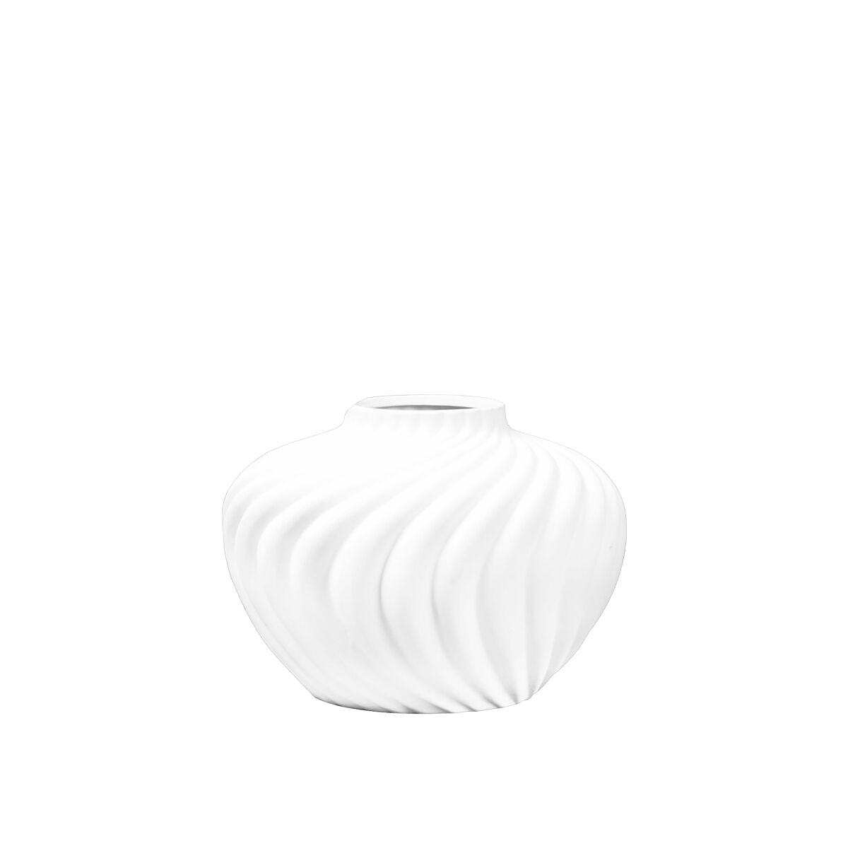 Vaso chantilly rotondo in poliresina bianca 30x30x22cm