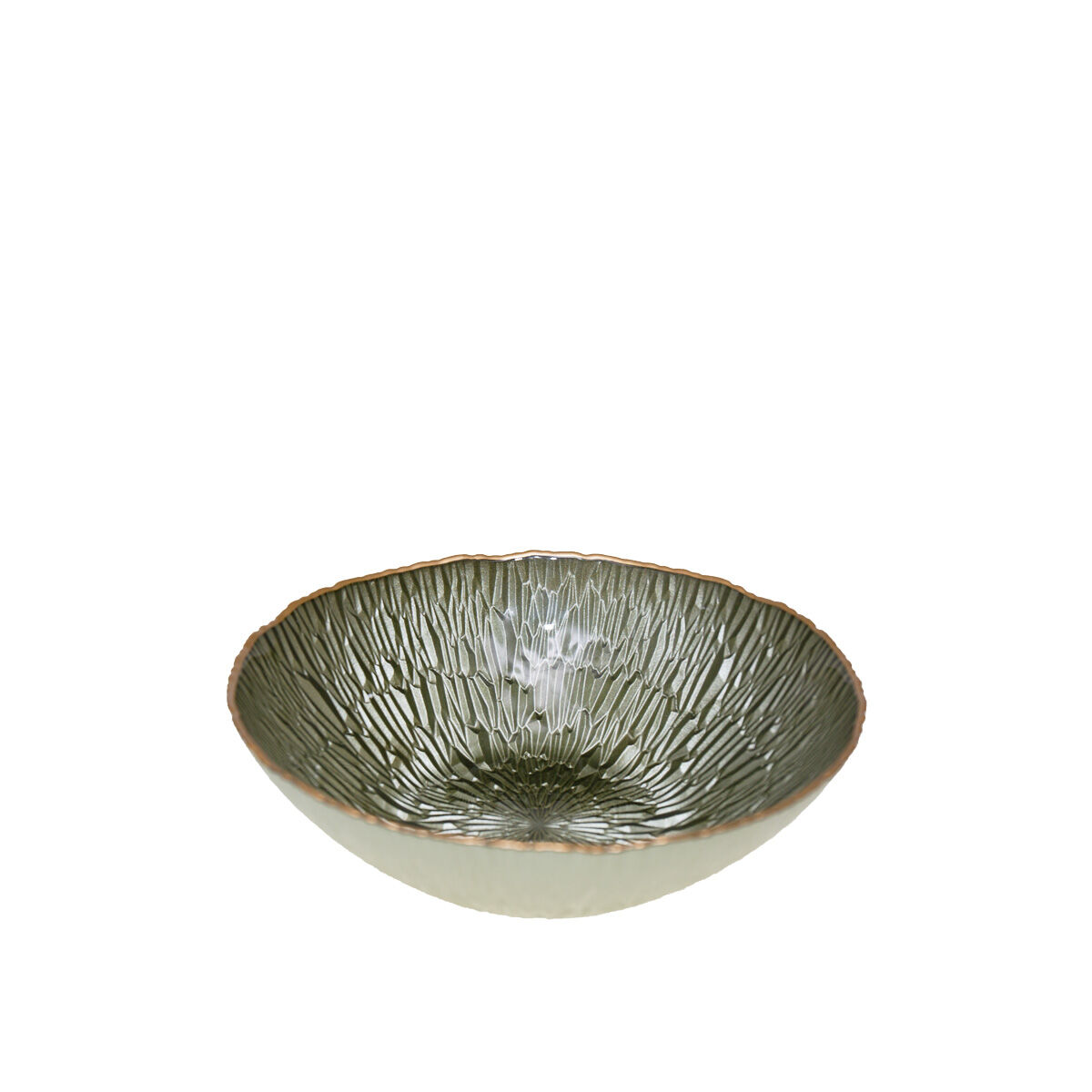 Ciotola verde con bordo dorato 23cm