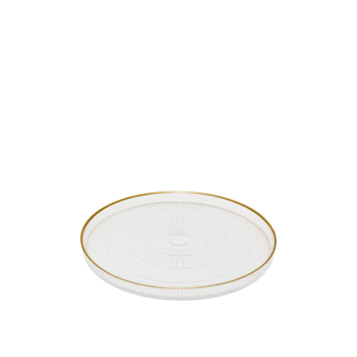 Goldline striped dessert plate 16x16x2cm