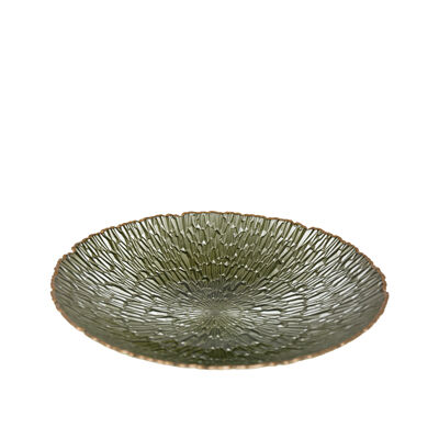 Saladier vert avec bord doré 32.5cm