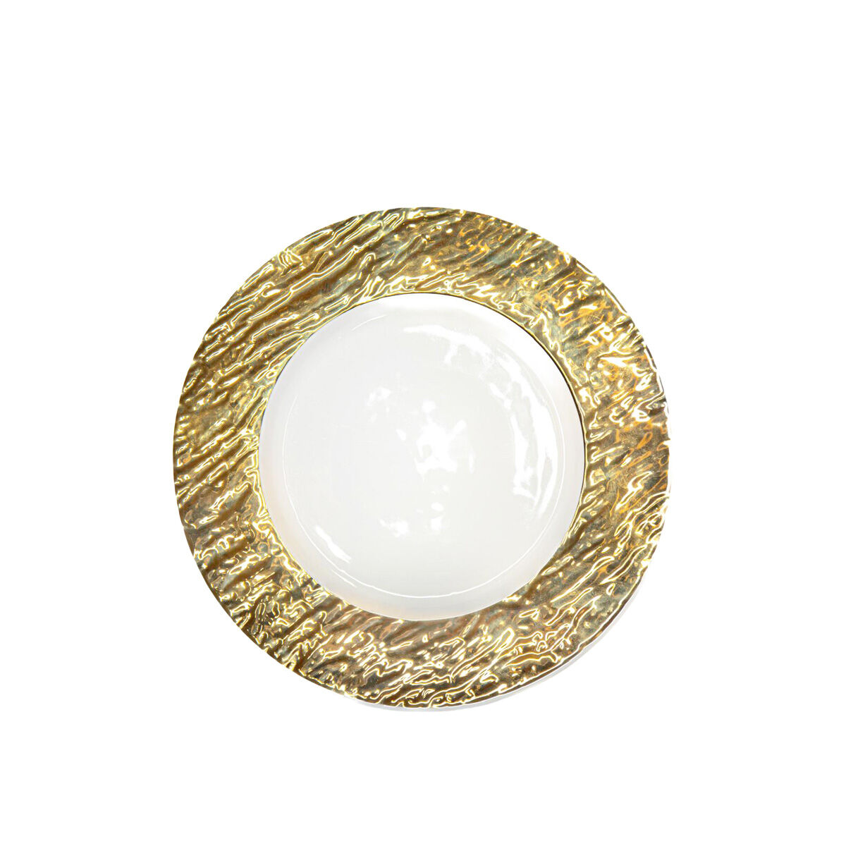 Piatto piano bianco e oro 27cm