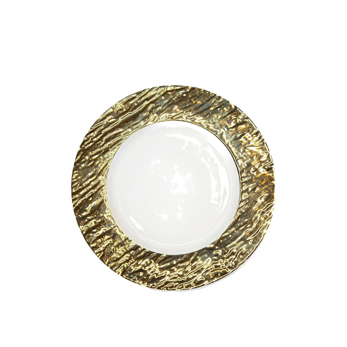 White and gold dessert plate 22cm