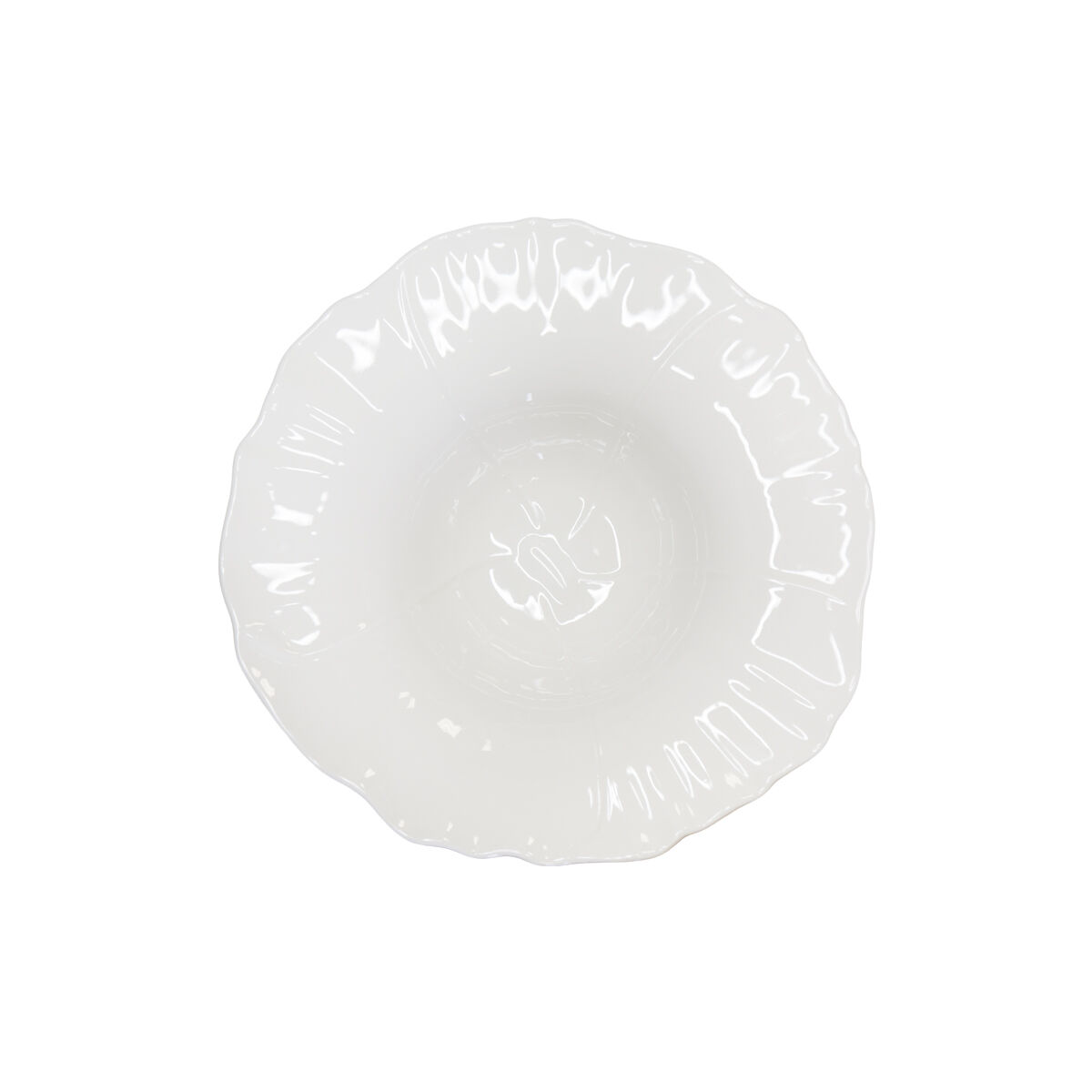 Piatto fondo con fiori bianchi 24.5 cm