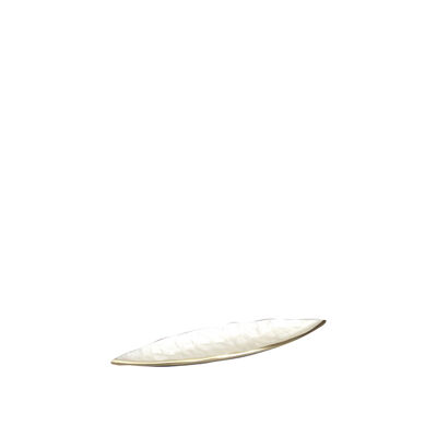 Vaso decorativo de aluminio blanco 50x10.5 x 3.5cm