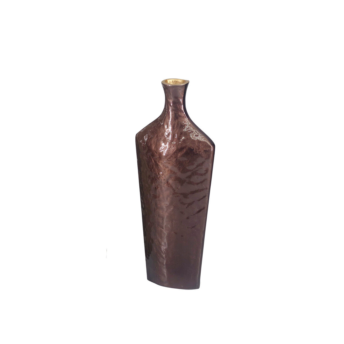 Vase marron en aluminium 17x8x40.5cm