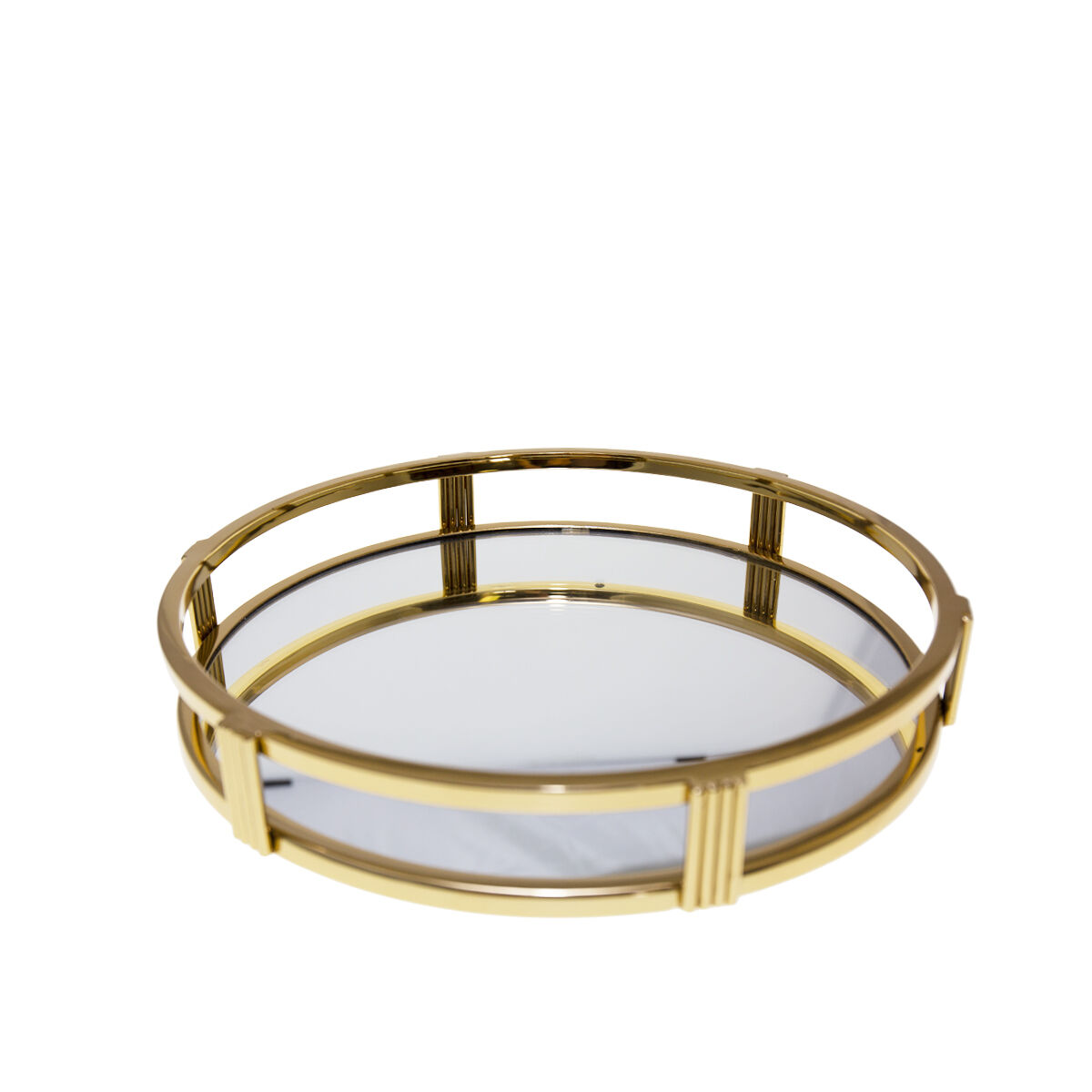 Round gold mirror tray 34x34x5cm