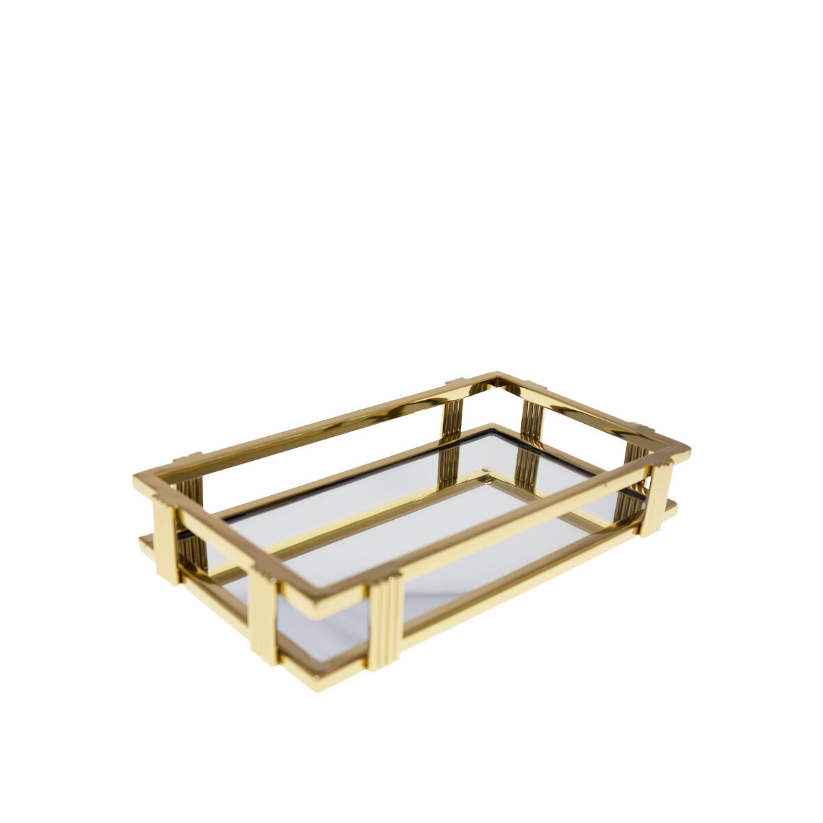 Rectangular gold mirror tray 31x18x5cm