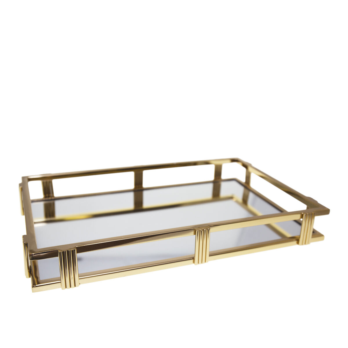Rectangular gold mirror tray 42x27x5cm