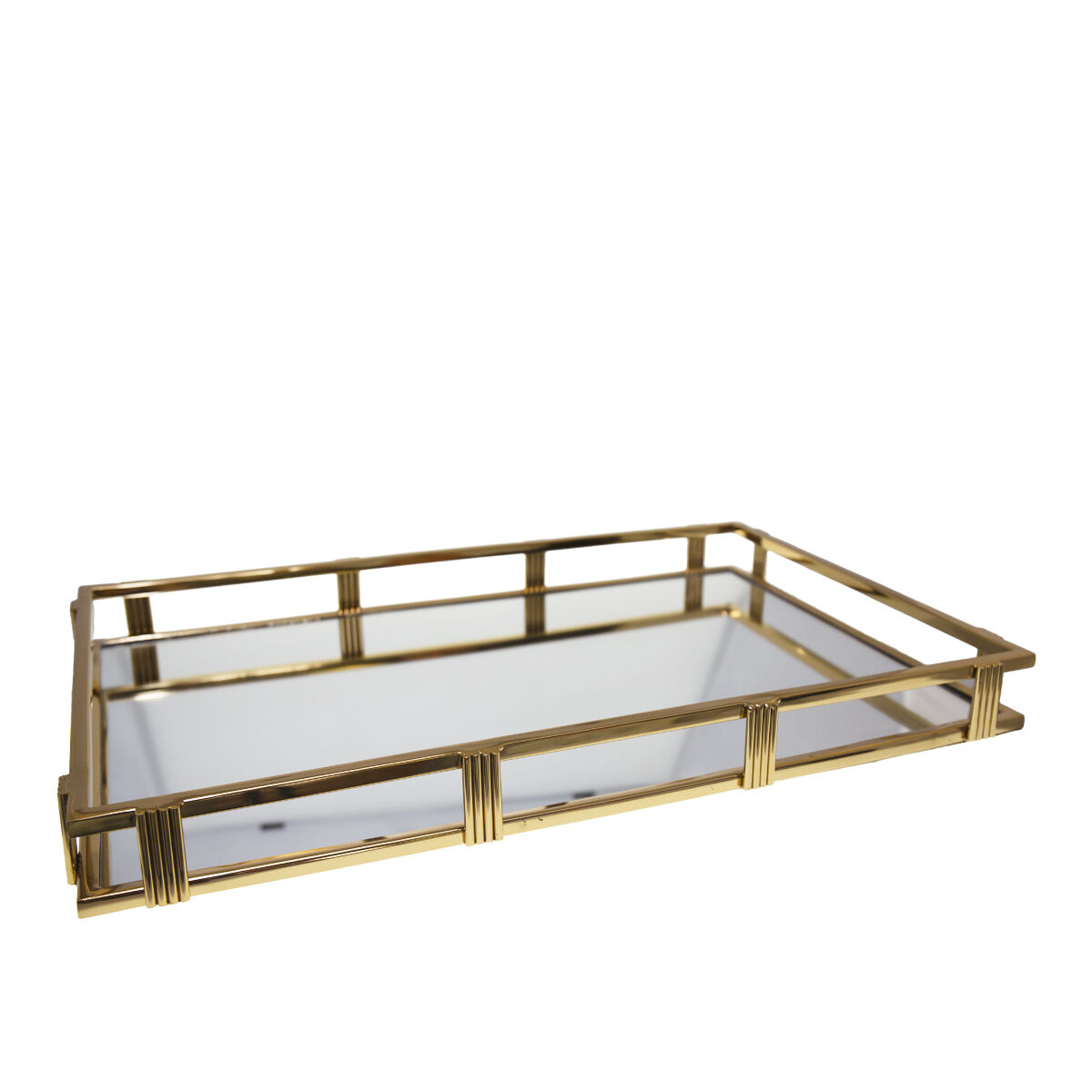 Rectangular gold mirror tray 56x36x5cm