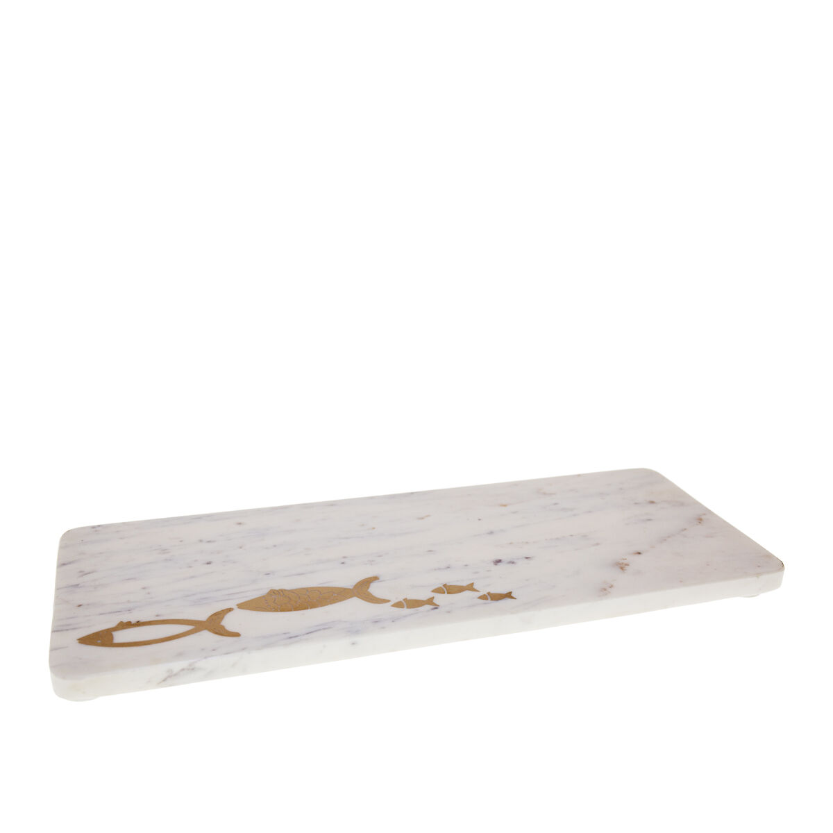 Tagliere per formaggi in marmo con pesce rosso 40x15.5x1.5 cm