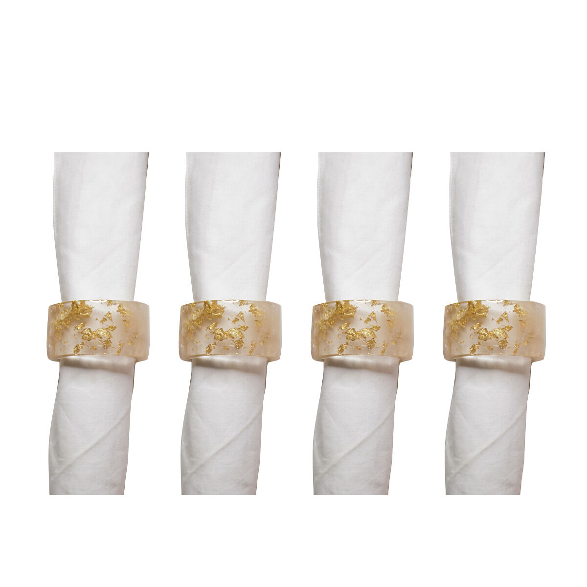 Set di 4 anelli per tovaglioli in resina glitterata
