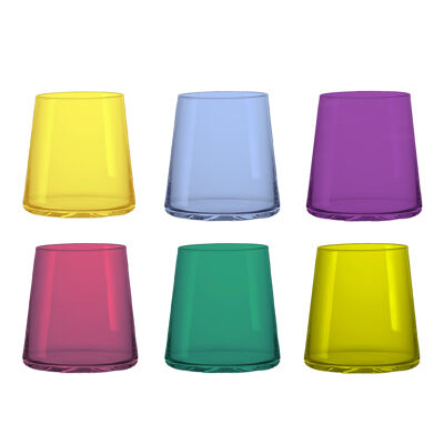 Vasos de agua de 6 colores de 300 ml - juego de 6