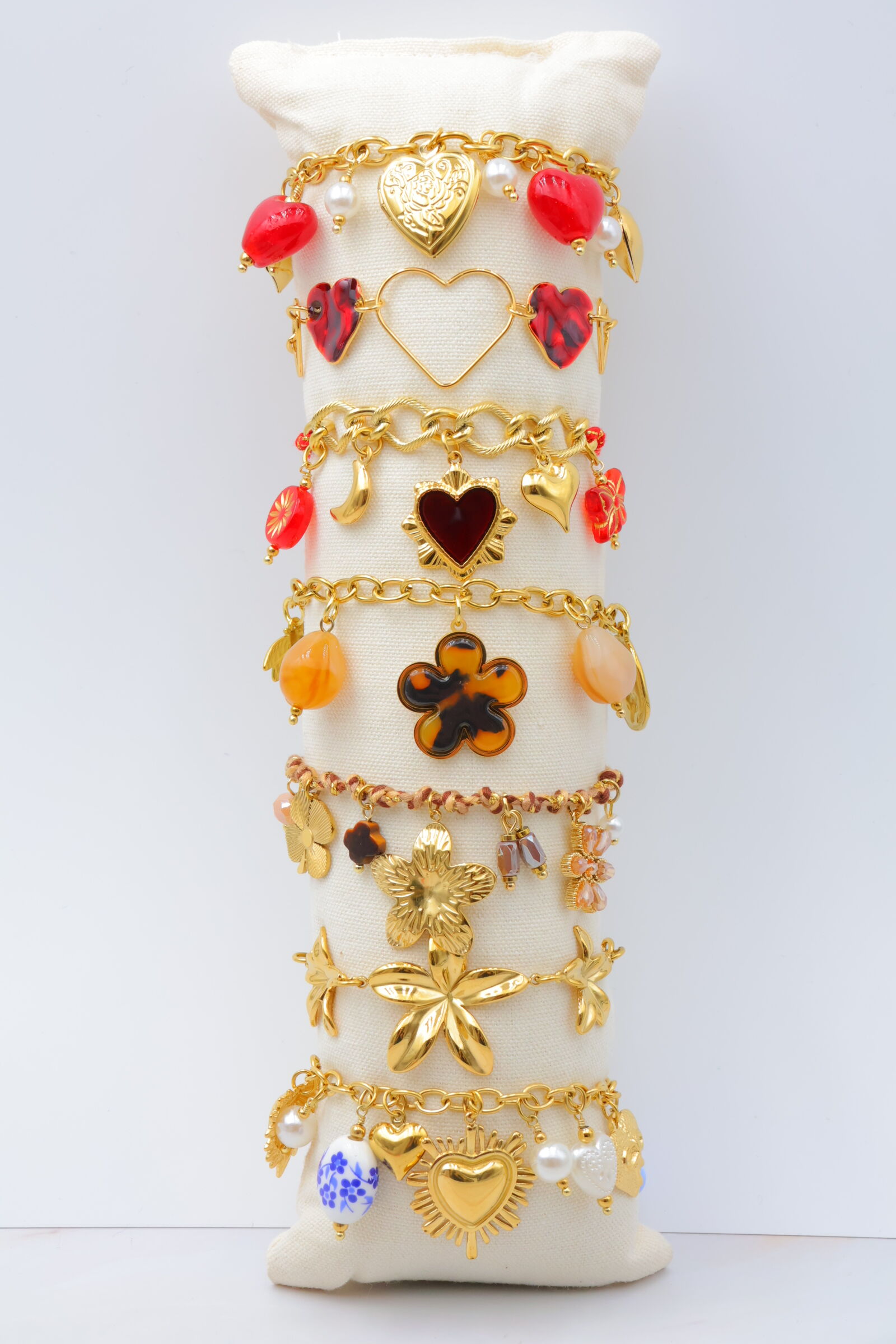 Set mit 7 Edelstahlarmbändern mit Kissen - C-BRACELET92