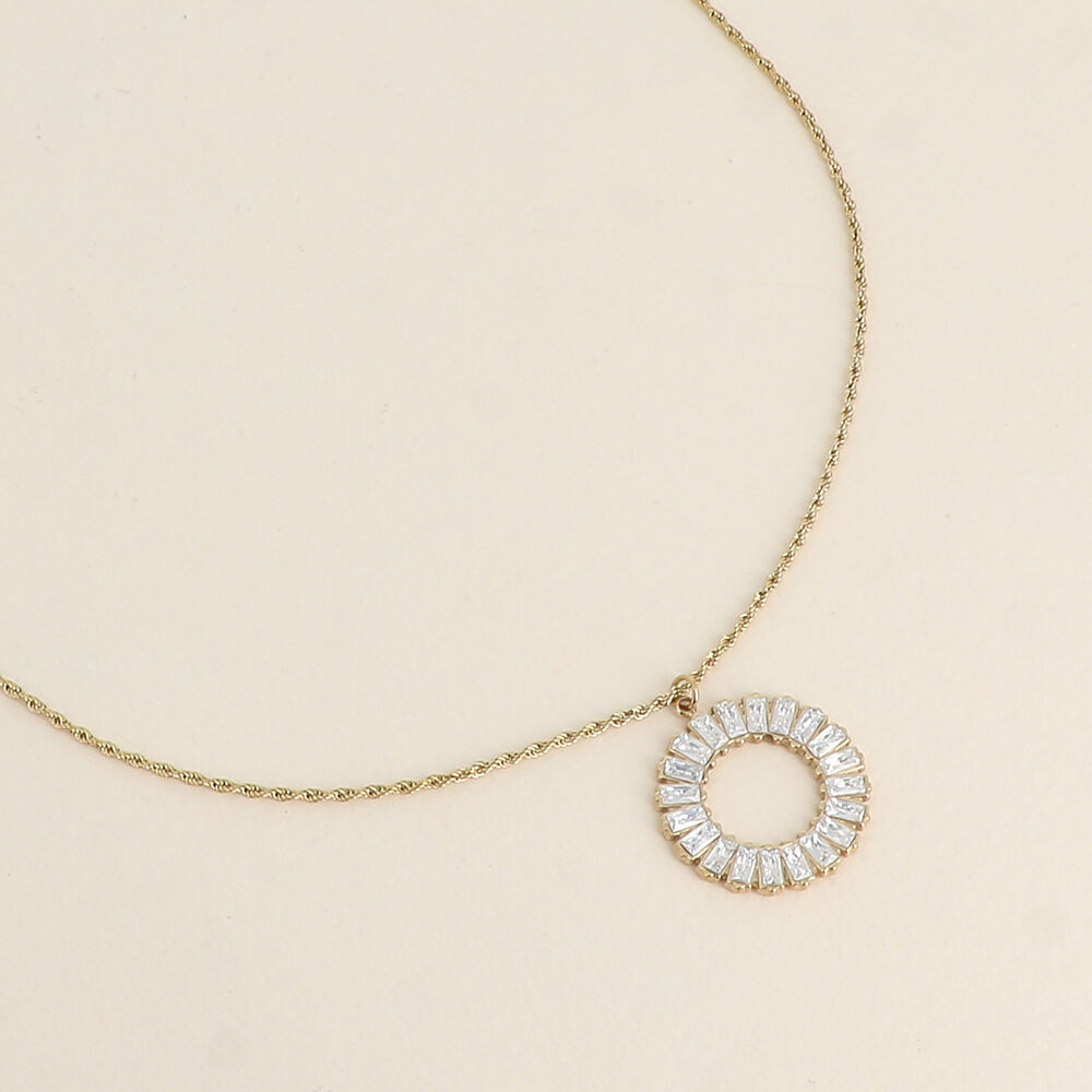 Lorelia Necklace - Circle of Rectangular Crystals