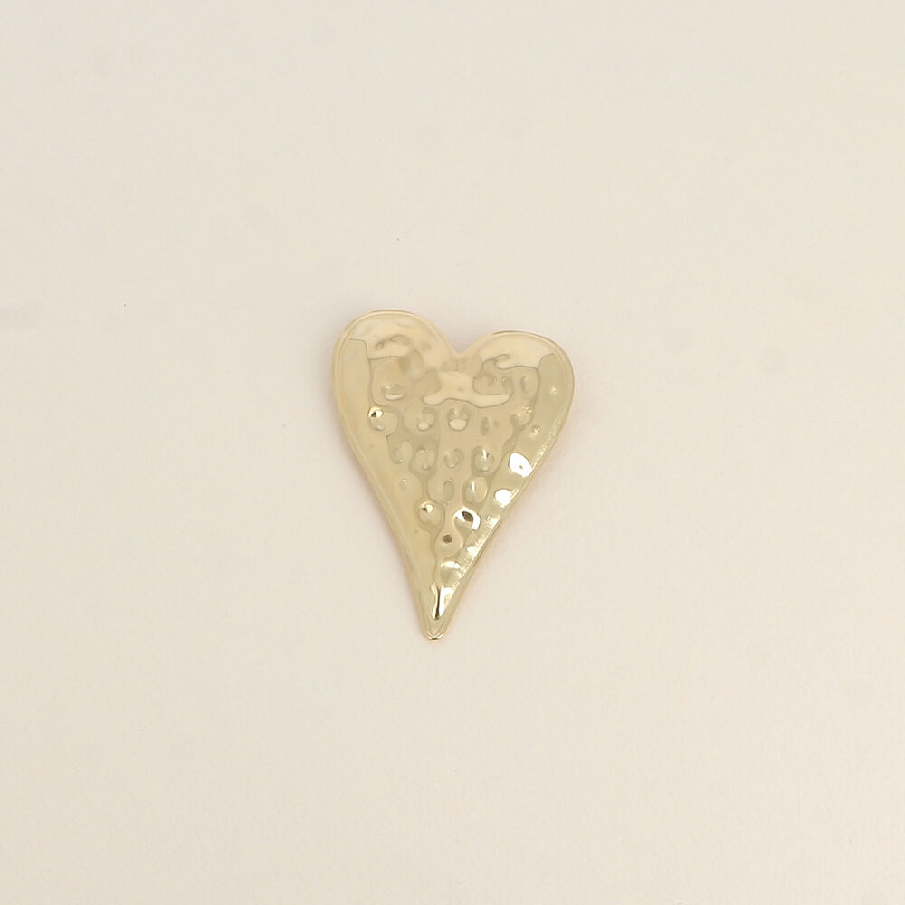 Brooch - textured heart motif 39 x 58 mm