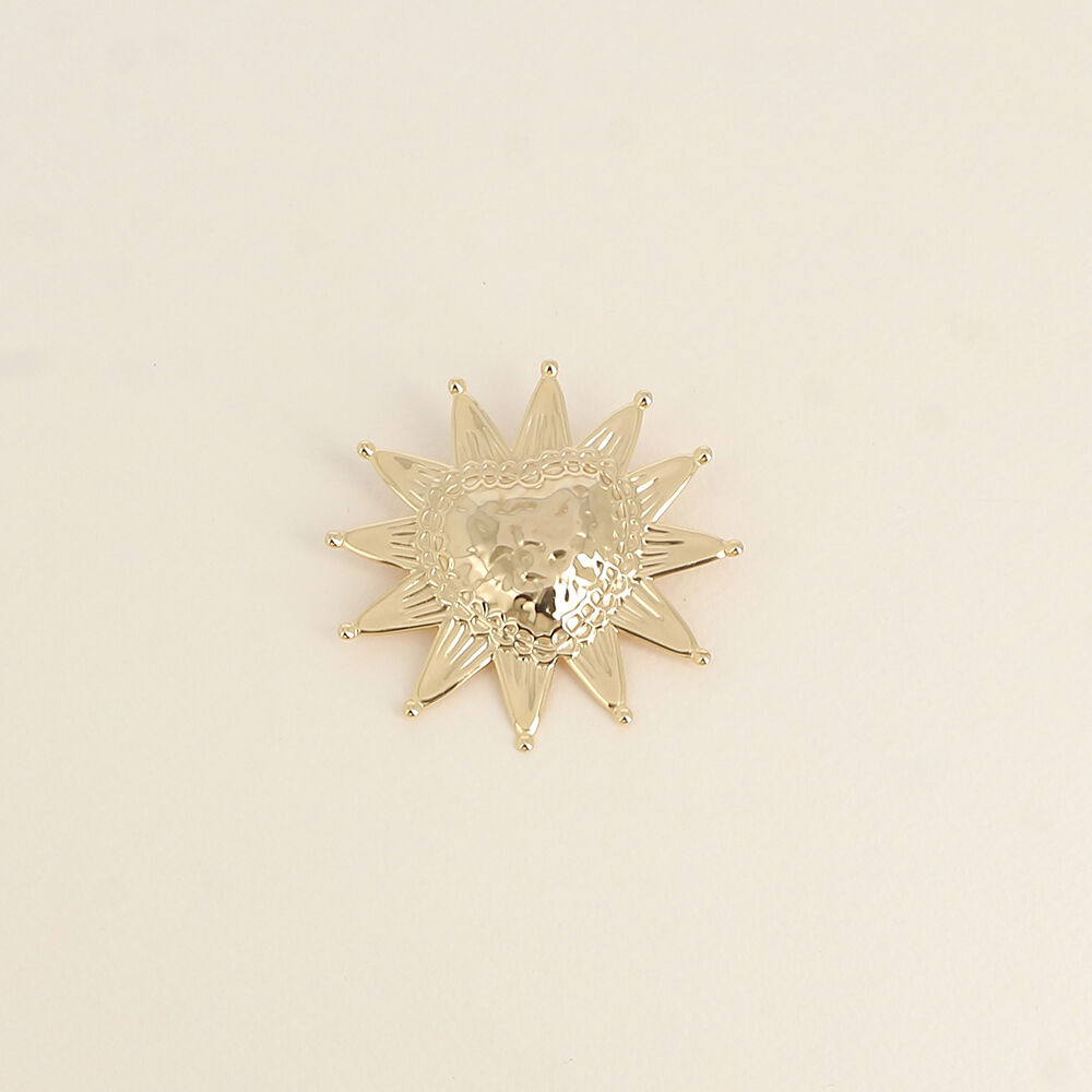 Brooch - textured heart motif 53 x 52 mm