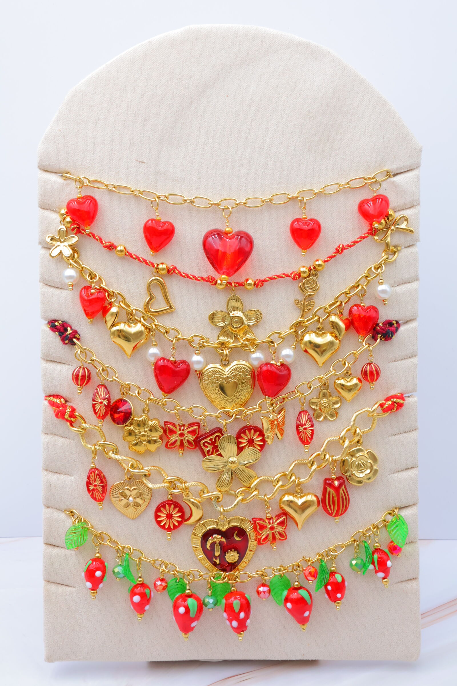 Set mit 6 Edelstahlketten mit Display - PR-COLLIER69