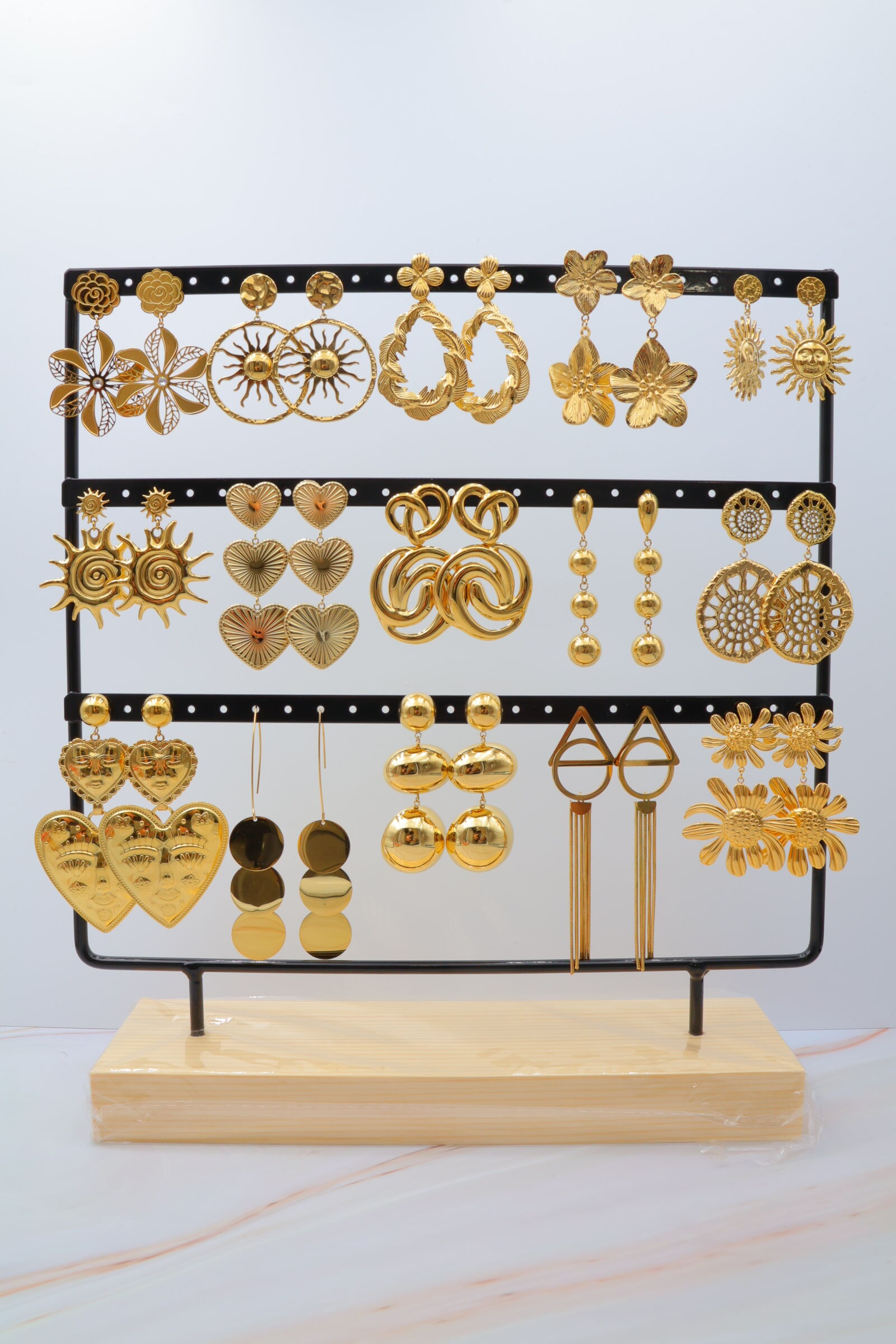 Set mit 15 Paar Ohrringen mit Display - PRT-OREILLE103