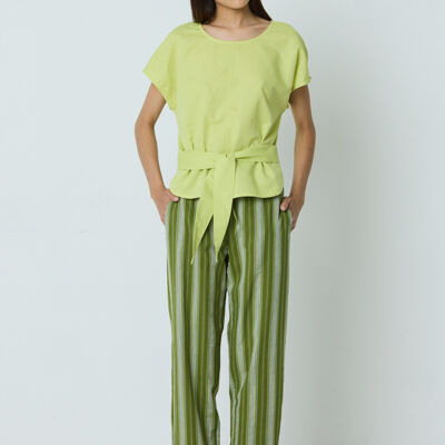P01 Pant Pompeya Green Stripes
