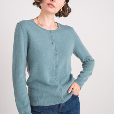 Round-neck cashmere cardigan