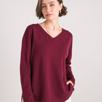 Oversized cashmere V-neck sweater