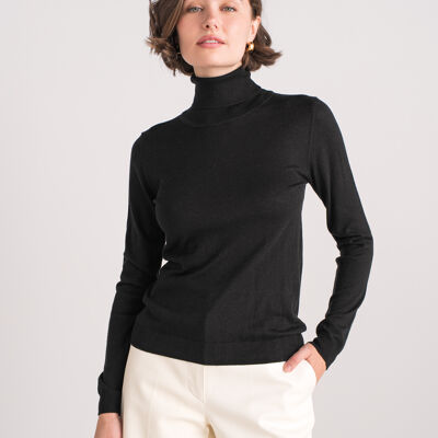Silk and cashmere turtleneck sweater
