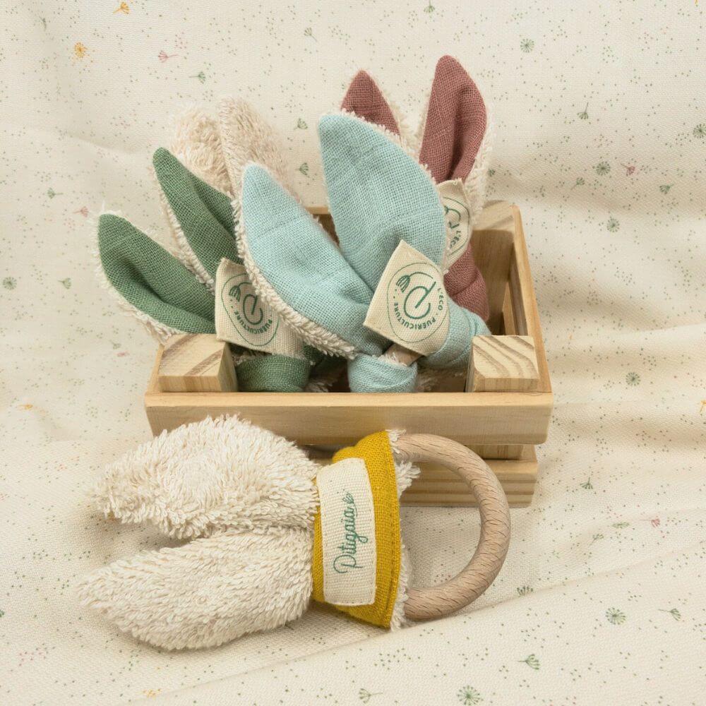 Hochet lapin en coton bio