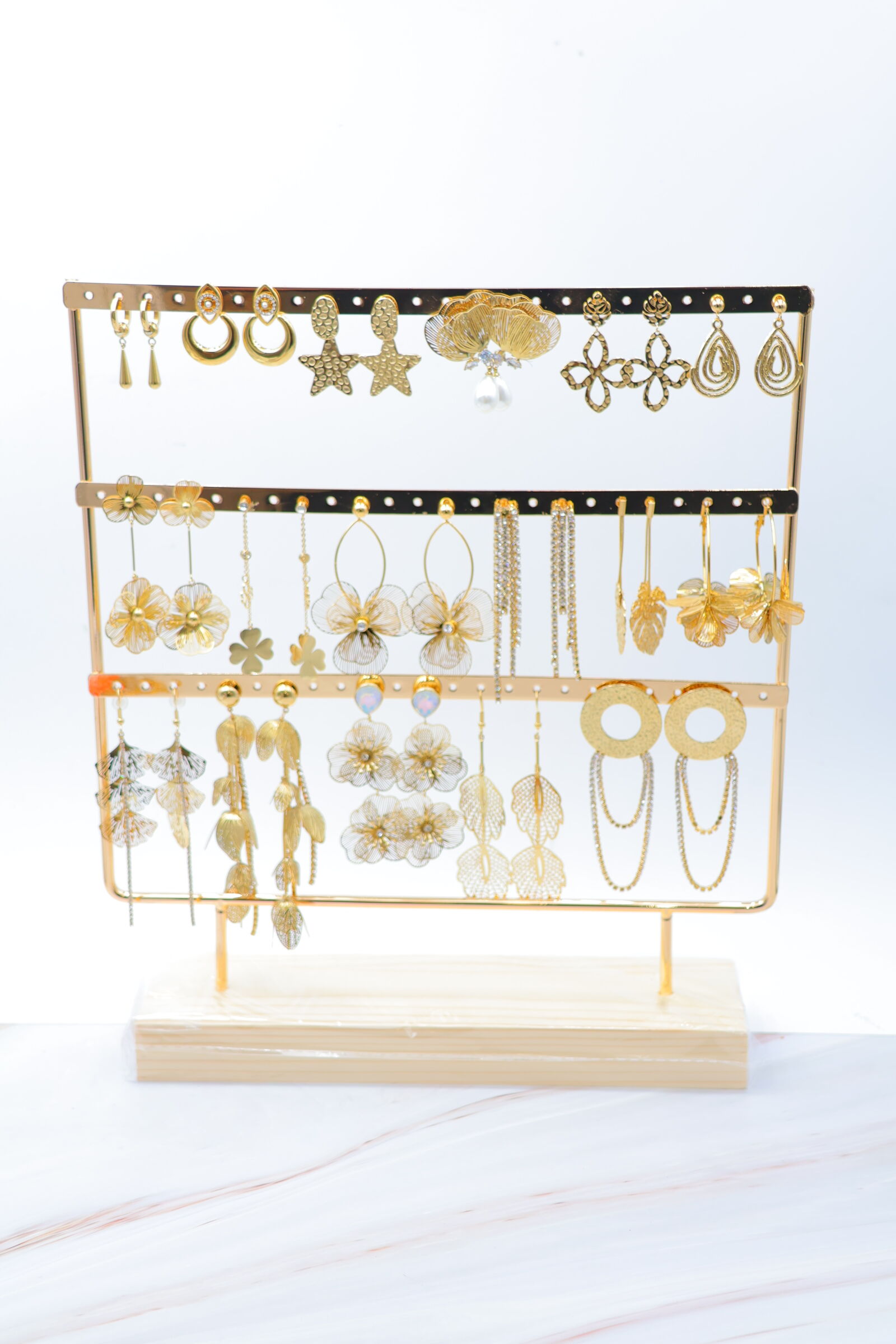 Set di 17 paia di orecchini con espositore - PRT-OREILLE104